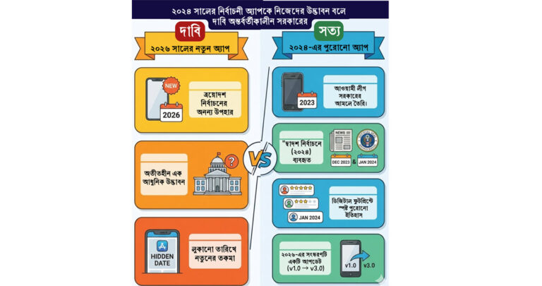 ২০২৪ সালের নির্বাচনী অ্যাপকে নিজেদের উদ্ভাবন বলে অন্তর্বর্তীকালীন সরকারের মিথ্যা দাবি