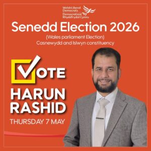 যুক্তরাজ্যের ওয়েলস পার্লামেন্ট নির্বাচনে প্রতিদ্বন্দ্বিতা করছেন ইঞ্জিনিয়ার হারুন-অর-রশিদ