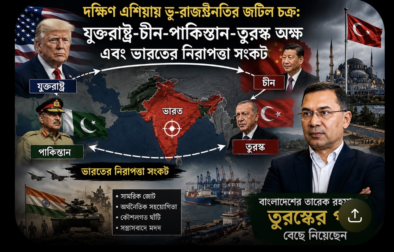 যুক্তরাষ্ট্র-চীন-পাকিস্তান-তুরস্ক অক্ষ এবং ভারতের নিরাপত্তা সংকট