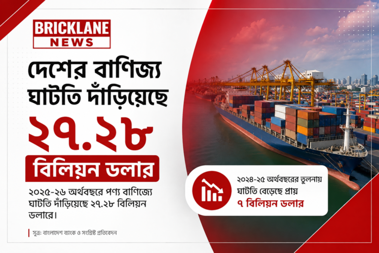 দেশের বাণিজ্য ঘাটতি দাঁড়িয়েছে ২৭ দশমিক ২৮ বিলিয়ন ডলার