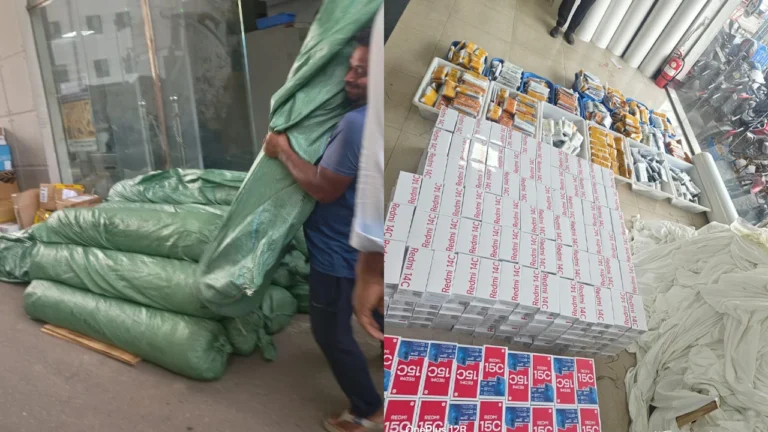 শাহজালাল বিমানবন্দরে গার্মেন্টস ফেব্রিকের আড়ালে ১,৬৫৫টি দামি মোবাইল জব্দ