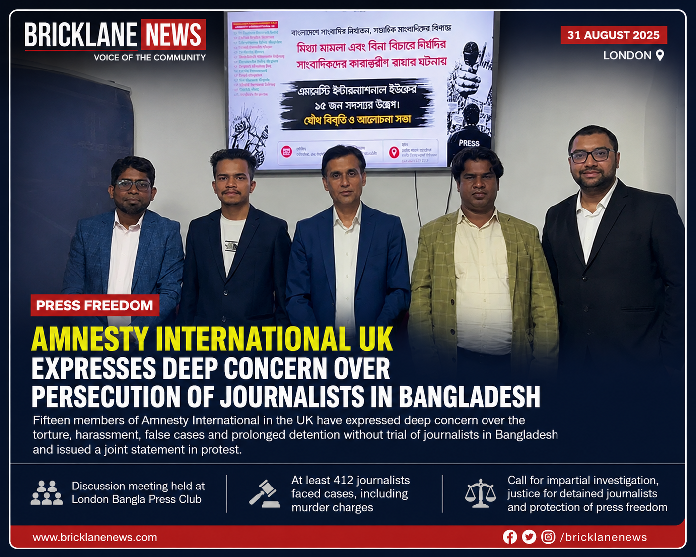 Deep Concern Expressed Over Persecution of Journalists in Bangladesh